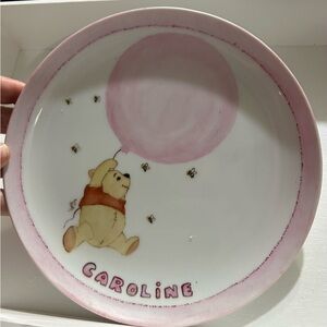 Hand painted, personalized “Caroline” plate dated December 15,1973